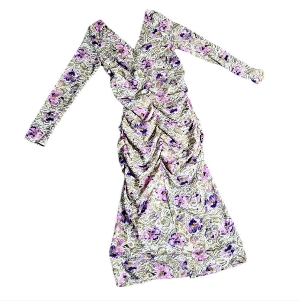NWT H&M Ruched Midi Dress Size Medium Purple